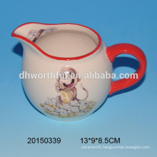 Factory direct wholesale ceramic milk jug with monkey pattern